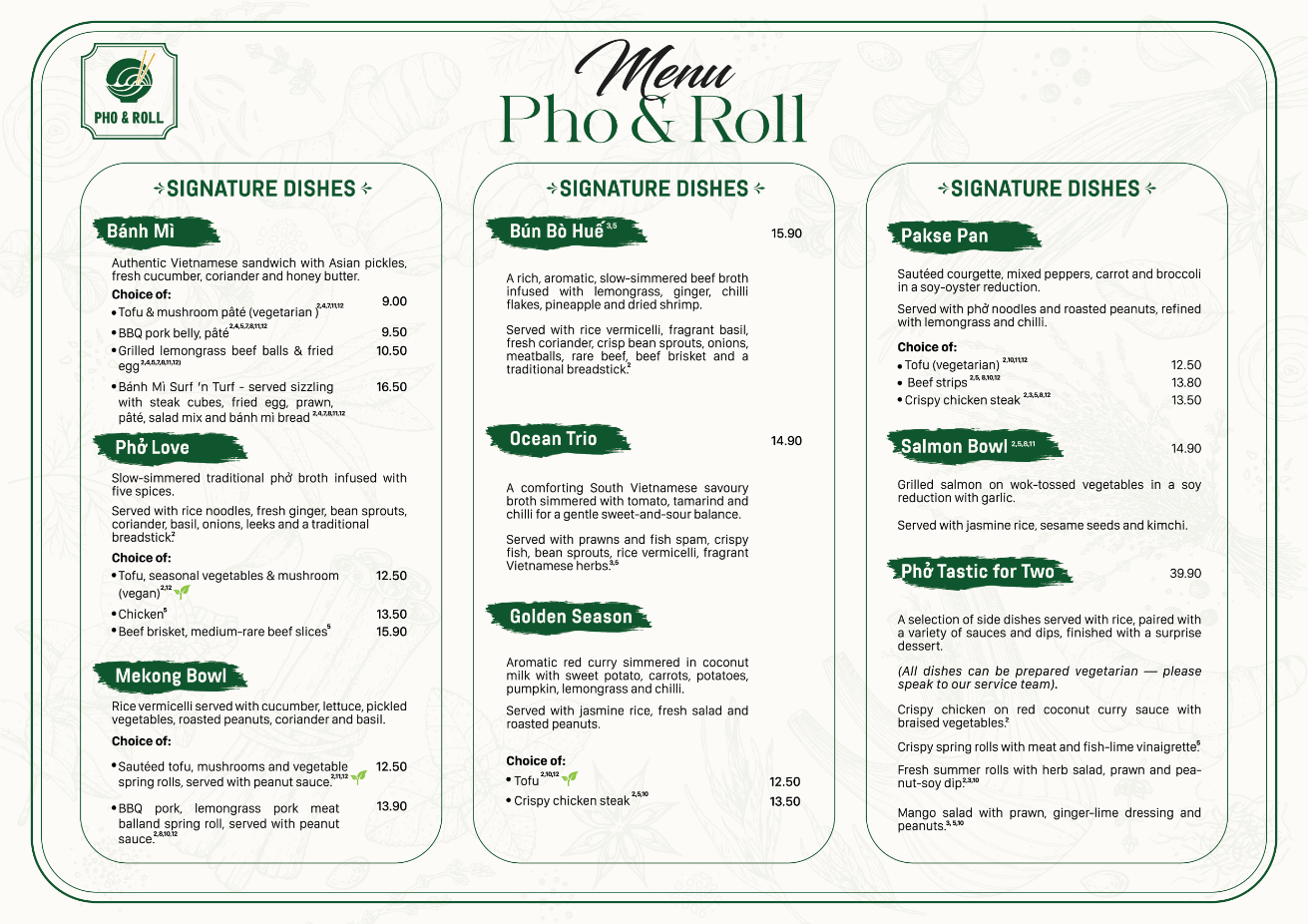 Menu Page 2 (Signature Dishes)