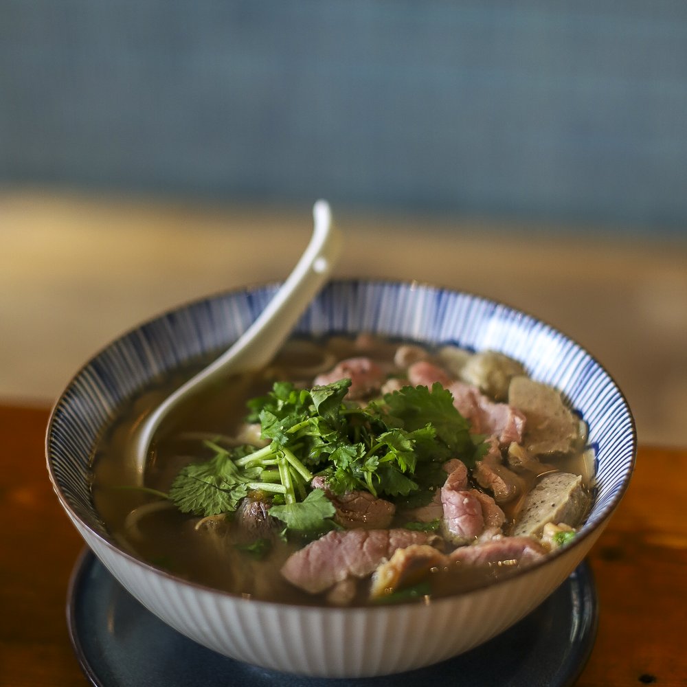 Bowl of phở at Pho & Roll, Jeffrey Street