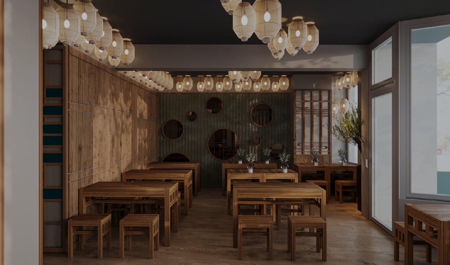 Design visual of the new Pho & Roll main floor, Jeffrey Street