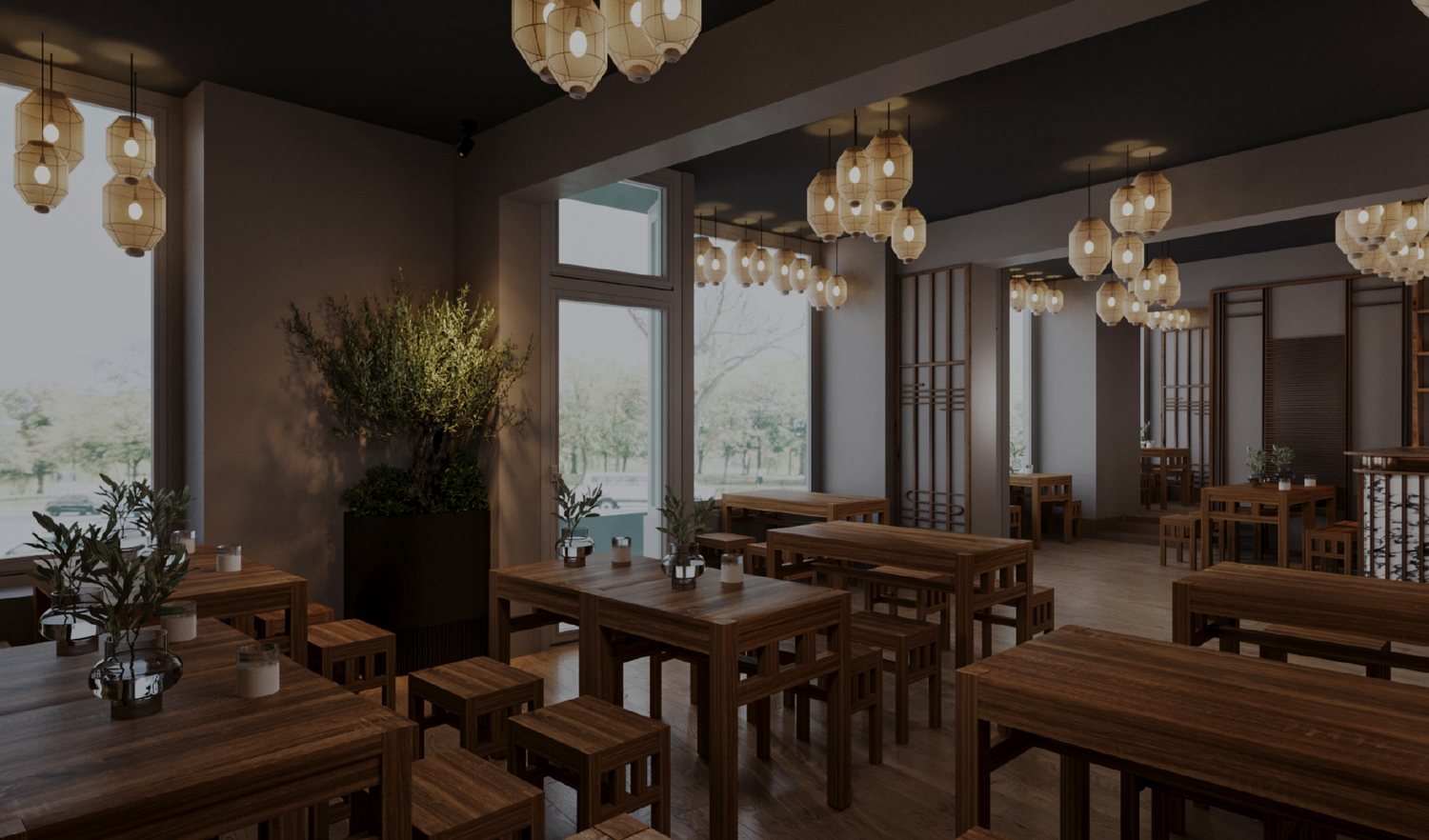 Design visual of the new Pho & Roll main floor, Jeffrey Street