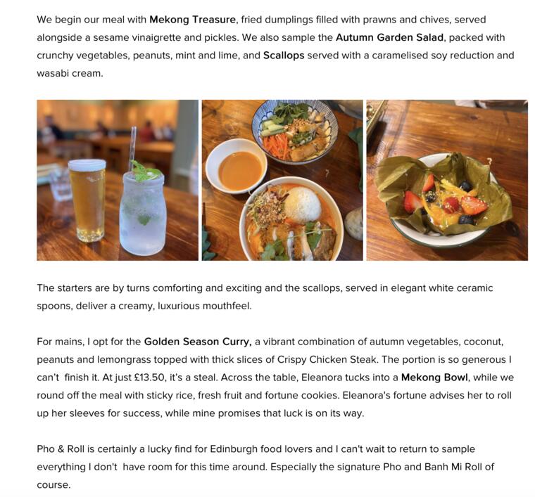 Pho and Roll in Bite Magazine